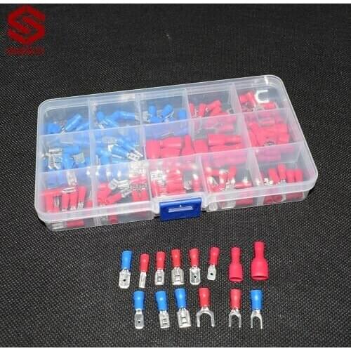 140 pcs 2.8/4.8/6.3 car Moto repair parts tool Wire Waterproof insulation cold pressure Wire Crimp Terminals Assortment Kit