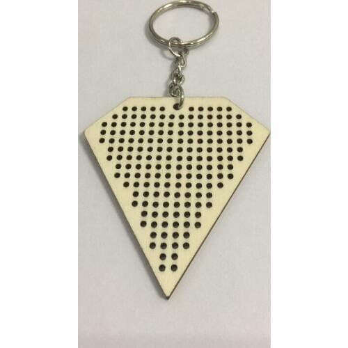 20pcs sale Diamond wooden cross stitch wood keychain handmade keyring
