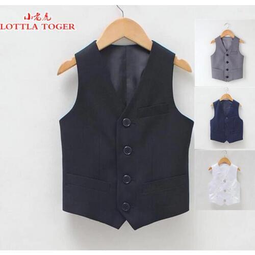 2016 Fashionable Big Boys Vest children boys Vest leisure Clothes Kids Wedding prom Fashion Vest 2 colors black and blue