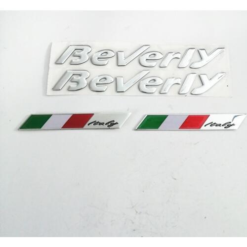Motorcycle Raise Silver 3D Emblem Italian MOTO SCOOTER Badge Sticker Decal FOR PIAGGIO Beverly Stickers