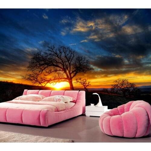 Custom 3D murals,papel de parede Sunrises and sunsets Trees nature wallpaper,living room sofa TV wall bedroom wallpaper