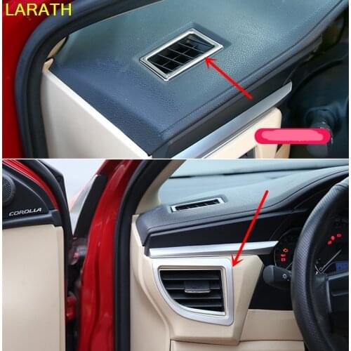 4pcs For Toyota Corolla E170 2014 2015 2016 2017 ABS Chrome Matte Car Inner Air Vent Outlet Cover Trim Interior Accessories