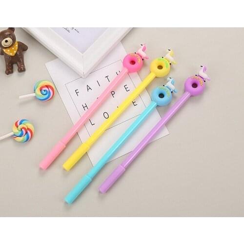 4Pcs Cute Unicorn Gel Pen Kawaii animal 0.5mm Black ink Neutral Pens School Office Fountain Pen friend kids stationery gift