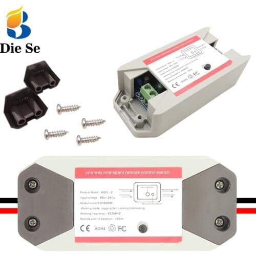 433 MHz RF Remote Control Switch AC 220V 10A 1CH Receiver 1527 Learning Code For Universal Light/LED/Fanner/Signal Transmission