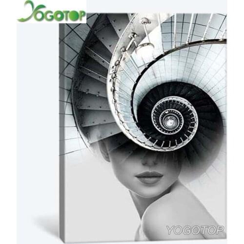 Abstract Figure Nordic Wall Art 5D DIY Diamond Painting Spiral Stair For Living Room Decor Embroidery Mosaic Girls Women YY2114