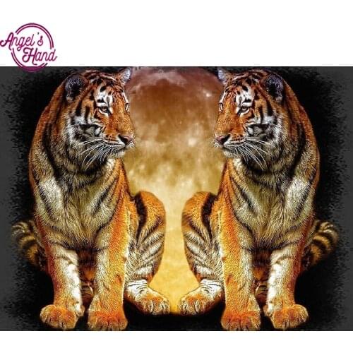 Full square drill Diamond embroidery tiger brother 5D DIY diamond painting Cross Stitch Rhinestone mosaic decoration