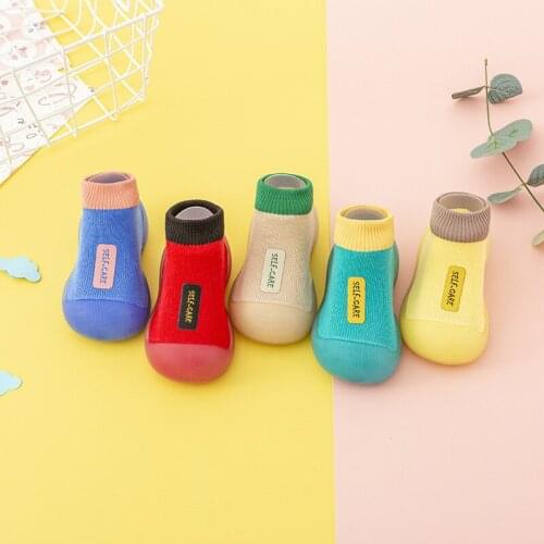 2021 Baby Toddler Letters Tiger Shoes Non-Slip Anti-Off Foot Short Floor Knitted Socks First Walker 5Size 304 KeDing
