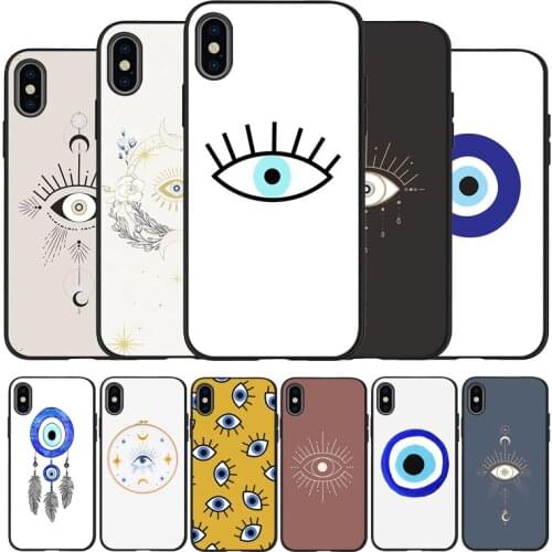 Evil Eye black Silicone Phone Case For iPhone 12 XR XS Max 5 5S SE 2020 6 6S 7 8 PLUS X 11Pro Max 11 Cover