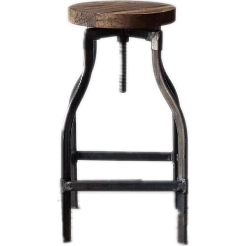 Wood metal round industrial vintage retro bar stool high chair