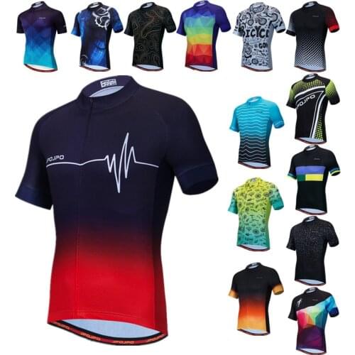 ECG Cycling Jersey Men Short Sleeve Mountain Bike Jersey Tops Maillot Breathable Bicycle Shirt Road Cycling Clothing