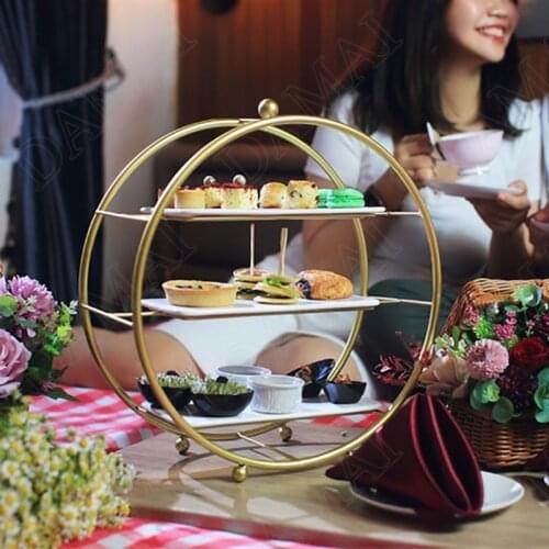 European Metal Frame Storage Rack Wedding Cake Display Stand Get Together Dessert Organizer Afternoon Tea Bread Set The Stage