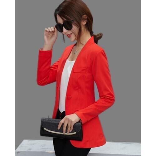 Blazers Women Female Slim Suits Candy Color Coats Long Sleeve One Button Outwears 2021 New Fashion Work Wear Ladies Clothing