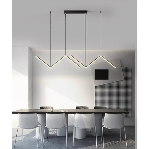 European-style Chandelier LED dining table dining room kitchen long hanging lamp creative attic interior decoration chandelier