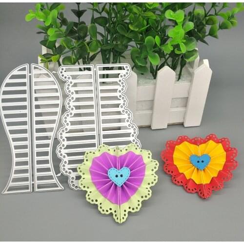 Heart-shaped metal cutting die with lace creases, scrapbooks, photo albums, greeting cards, DIY decoration
