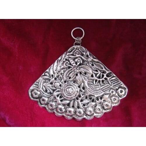 Miao Xiang Dongzhai ethnic jewelry Handmade Miaoyin DIY clothes bag accessories Triangle Butterfly Silver