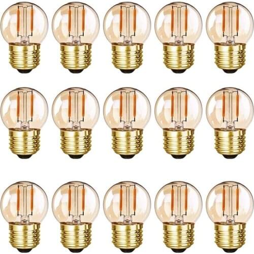 G40 Mini Globe LED Filament Light Bulbs 1W Edison Led Bulbs 8 Watt Warm Amber 2200K E26 E27 110V 220V Vintage String Light Bulb