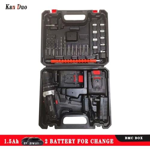 21V 24 PIECE cordless screwdriver set 1.5Ah battery Wireless impact screw driver for perforator impact dril