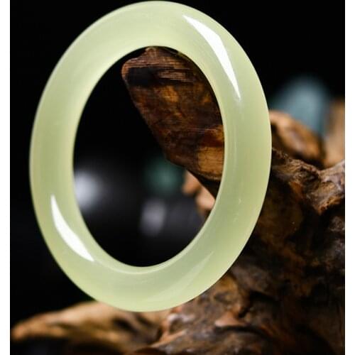 Natural Blue and White Hand-carved Round Bar Bracelet Fashion Boutique Jewelry Womens Beauty Bracelet