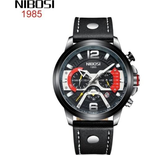 NIBOSI clocks men Top Brand Luxury military Quartz Watches mens Leather Waterproof wristwatch 2020 sport watch relogio feminino