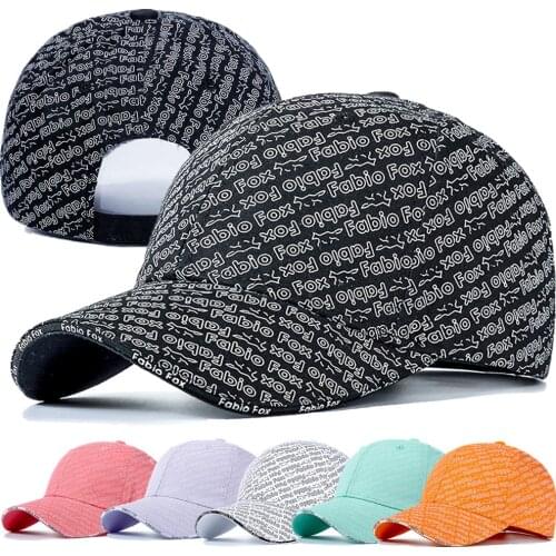 New Brand Stylish Cotton Hats For Women Fashion Full Letter & Fox Animal Print Baseball Cap Female Outdoor Popular Hat Cap