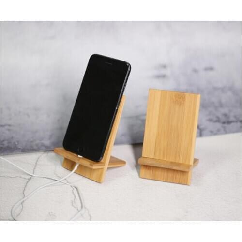 Wholesale 100pc/lot Bamboo Wooden Cell Phone Stand Tablet Stand Phone Dock Cradle Holder Stand Smartphone Accessories Desk Decor