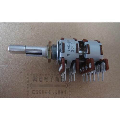 Original new 100% 16 Type C150K B20K 4 series potentiometer with double tap dual axis with 2 points (SWITCH)