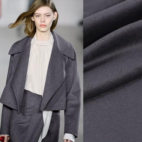 Thick Gray Solid Color Wool Spring and Autumn Dress Jacket Overcoat Outwear Fabric 150CM Wide 680G/M By Meter DE550