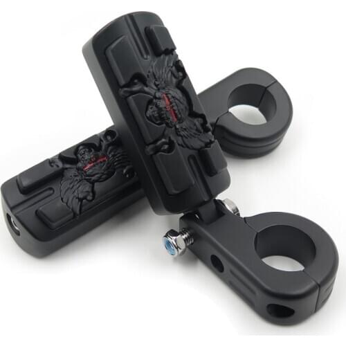Aftermarket motorcycle parts 1 1/2" Highway Pirate Foot Pegs Mount Clamps For Harley davidson Sportster Touring Black