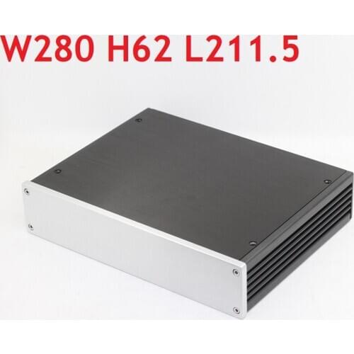 Blank Power Amplifier Supply Housing DIY Decoder Shell W280 H62 L211.5 Hifi Aluminum Amp Chassis Preamp Enclosure DAC Box 2806