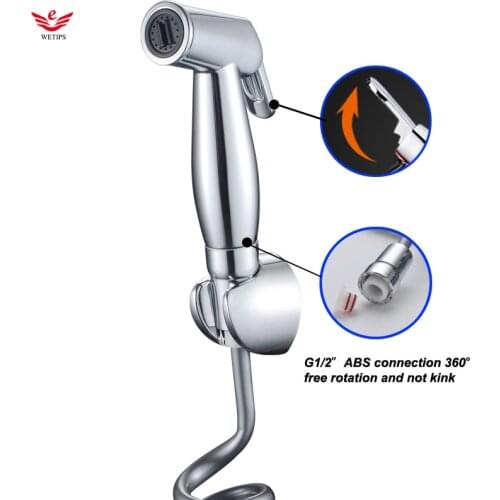 Wetips ABS Handheld Spray Portable Hand Shower Douchette WC Portable Flush Toilet Shower Anti-clogging Toilet Bidet Hand Sprayer