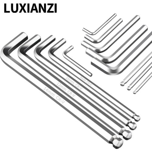 LUXIANZI 1Pc Hex Allen Key Wrench Short Arm Tool Set For Bicycle Repair Hand Tool Kit Double-End L Type Metric Inch hexagon Wre