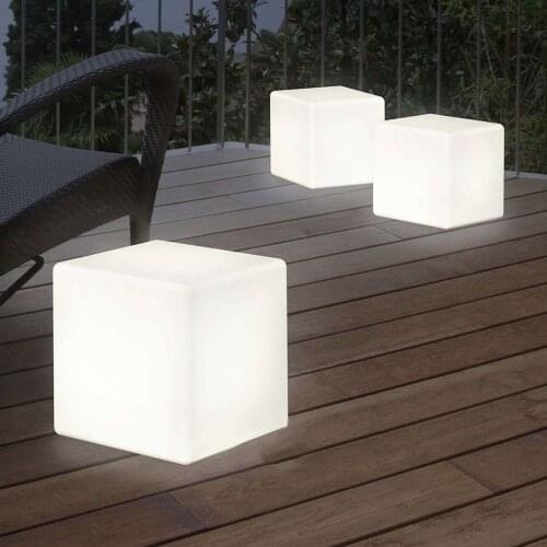Home Garden Dimmable LED Night Light Cube Lawn Lamp Waterproof Colorful Lighting Reachargeble Remote Control Bar Party Swimming