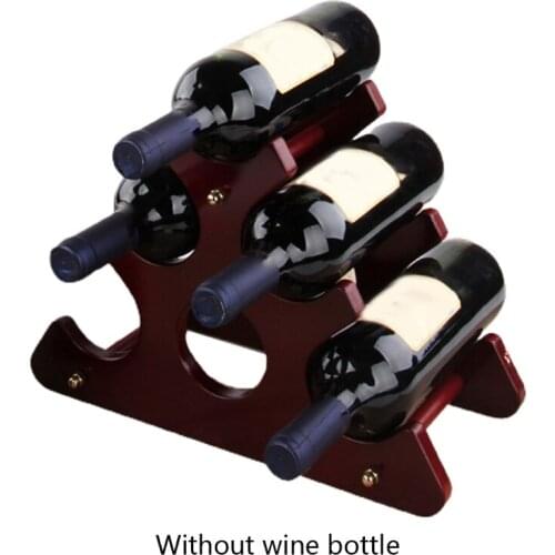 Solid Wood Wine Rack Ornaments Creative Wooden Wine Bottle Display Bracket Decor