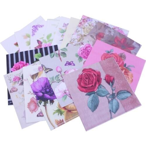33*33cm 20pcs/lot Vintage Napkin Flower Elegant Tissue Decoupage Paper Servilletas Birthday Wedding Party Home Decoration