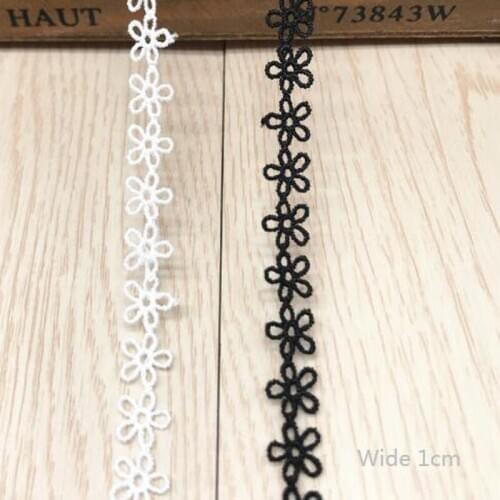 1Yards 91cm New Guipure Lace Fabric 1cm Flower Embroidery Lace Fabric Ribbon Cotton Materials Lace Trim encajes para costura LW1
