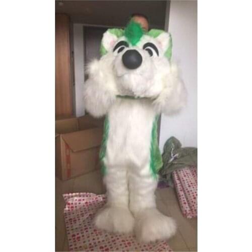 2019 Halloween Long Fur Dog Fursuit Furry Costume Cosplay Fancy Dress Adults Outdoor party Outfit Kid Unisex