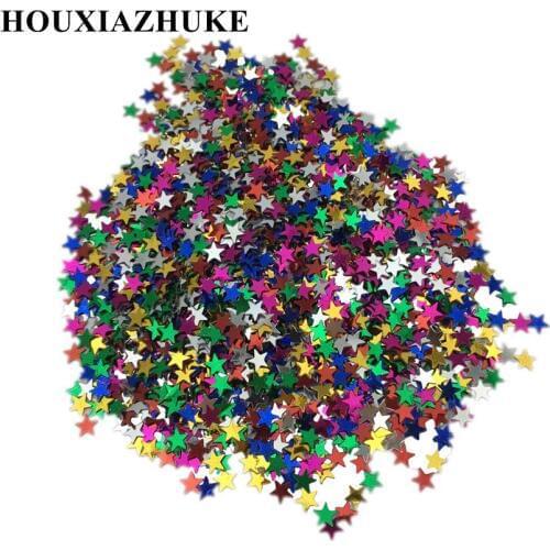 4 mm silver base mixed colors star spangle paillettes for shoes decoration 100 grams per lot
