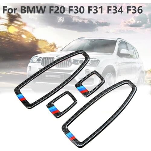 4PCS Carbon Fiber Door Window Switch Trims Cover M Performance For BMW 1 3 4 Series X1 F20 F30 F31 F34 F36 F48 Accessories