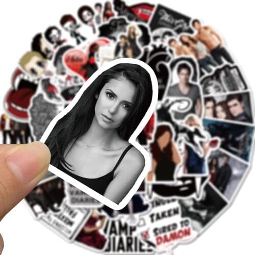 50pcs/set The Vampire Diaries Stickers American TV Series The Vampire Diaries Laptop Computer Bike Letter Stationery Stickers