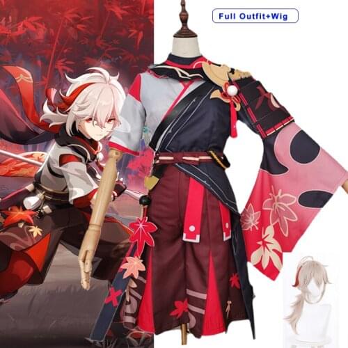 Genshin Impact Kazuha Cosplay Costumes Anime Clothes Kawaii Wig Genshin Cosplay Halloween Carnival Costume Props Aaccessoires