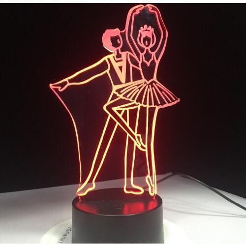 Ballet Dancing Creative 3D Visualization lamp Night USB LED Lighting Ballerinator Decora luminaria Children Lamp Drop Shipping