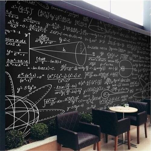 Beibehang Large Custom Wallpaper Mathematical Formula Blackboard Mural TV Background Living Room Wall Decorative