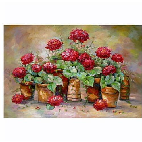One Piece Hand Painted Modern Floral Canvas Painting for Wall Decor Painted Wall Painting Flower Wall Pictures for Living Room