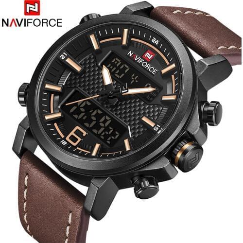 Luxury Brand NAVIFORCE Men Military Quartz Watches Mens LED Date Analog Digital Watch Male Casual Sport Clock Relogio Masculino