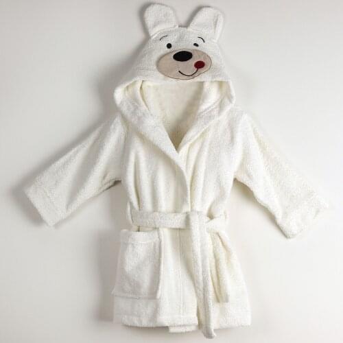 Baby Boy Girls 1 2 Age Years Cartoon Bear Hooded Bathrobe Child Toddler Bathing Towel Robe Cute Winter Baby Clothing Sleepwear