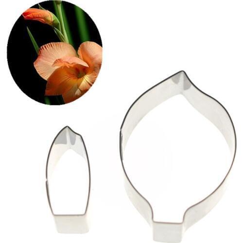 Stainless Steel British Sugar Cut Mold New Gladiolus Petal Mold 2 Pieces of Fondant Cakes Molds Decorated Soft Clay Tools A1208