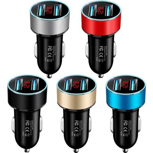 Hot Sale 3.1A Dual USB Port LCD Display Автомобильное зарядное устройство Qucik Car Auto Mobile Phone Quick Charger Adapter
