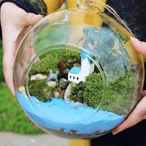 2017 Creative Hanging Glass Ball Vase Flower Plant Pot Terrarium Container Home Office Decor Hanging Glass Vase SUB Sale