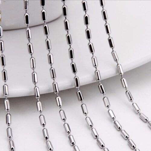 Cool Fashion Stainless Steel Silver Color Hexagon Beads Chain Jewelry Chain Wholesale Price Wholesale 10/20/50/100 Meter