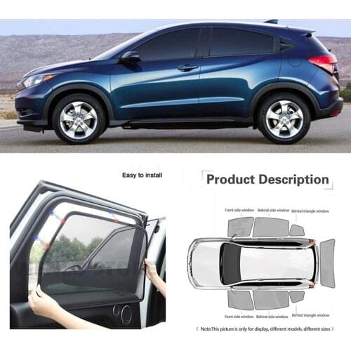 For Honda HRV 2013-2018 Car Full Side Windows Magnetic Sun Shade UV Protection Ray Blocking Mesh Visor Decoration Accessories